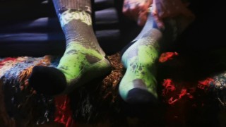 Foot rub before putting my socks on