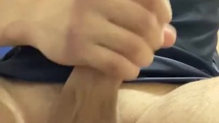 ALMOST GETTING CAUGHT JERKING MY BIG COCK OFF