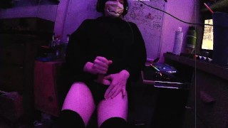 Femboy Jacks off and cums | soft moaning asmr