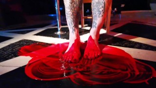 A little red paint. a splash of colour