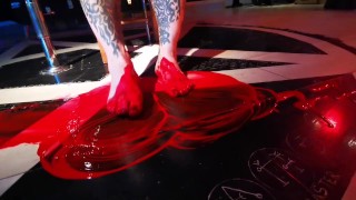 A little red paint. a splash of colour