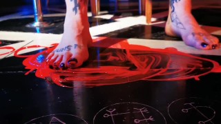 A little red paint. a splash of colour