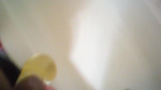 Filling up a King rubber with beer piss