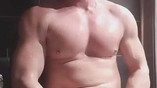 A tidal wave of cum in the shower!