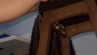 Cumming next to my room mate watching TV