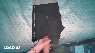 hairy arab top pumps 8 separate loads of hot thick cum on boxer briefs - cumshot compilation