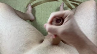 Masturbation in the morning on a chair