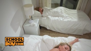 POV - Anal fuck session with sexy student slut Angie Lynx