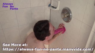 Cock locked up while I Deepthroat a Dragon Dick!