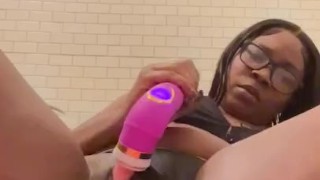 AshKream squirts on her phone