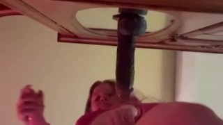 Hold grippy pussy swallows cock