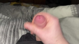 INTENSE EDGING all night with HANDJOB SQUIRT on CUM RAG!