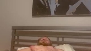 Jacking off with huge dildo in my ass