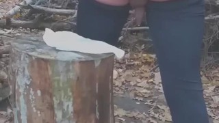 Back with an Outdoor Bang in my Ass, I Squirt and Piss Freely