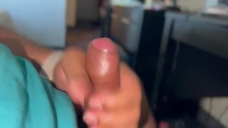 Jerking off my uncut cock