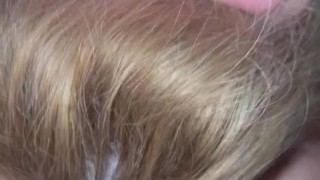 Hot blonde MILF blows dick