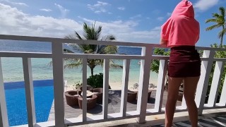 I control her pussy in public with a lovense lush - she moans and is embarassed