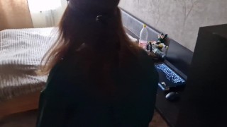 Cum on cuckold friend's girlfriend for his debts to me.