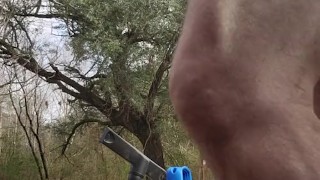 Outside playing with my ass