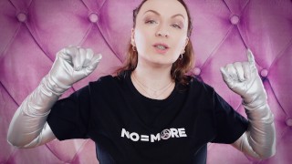 ASMR: long opera silver shiny gloves. Fetish sounding free SFW video.