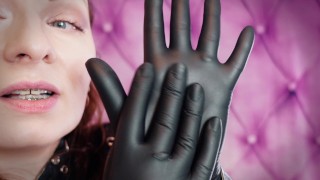 ASMR: black nitrile gloves hot soundings  - SFW video