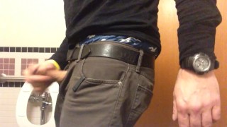 I jerk-off in the hospital public bathroom, almost caught. I forgot to lock the door.