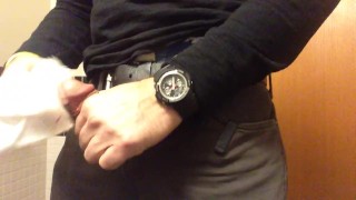 I jerk-off in the hospital public bathroom, almost caught. I forgot to lock the door.