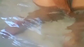 Guy Goes Wild at Public Spa: Masturbates His Penis in Water and Has Anal Pulsating Orgasm!