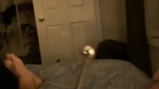 Jerking off with large sounding rod