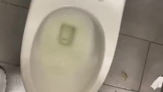 Shy bladder about to bust at crowded public restroom desperate fucking relief wetting