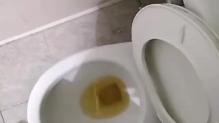 Hot yellow stream from my cock