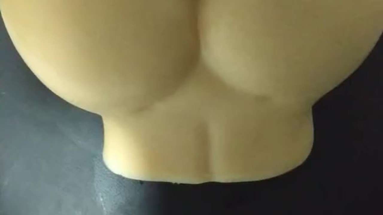 Trying a mini sex doll toy in the both holes