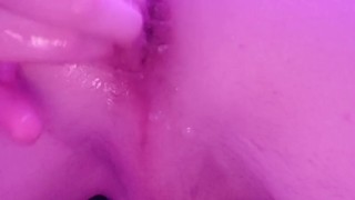 Lubed up femboy plays with sloppy, messy, noisy gape