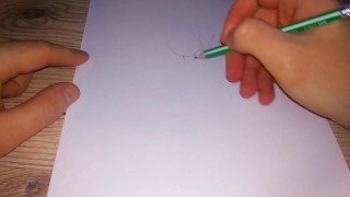 Drawing a pissing Anime Hentai girl