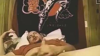 Asshole play while jacking off