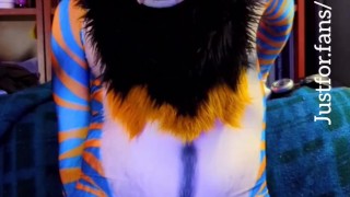 Riding a huge glowing dildo until I cum handsfree!