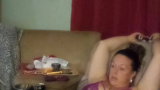 Brunette Milf Playing Video Games In Her Lingerie