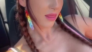 Artemisia Love flashing her big tits in the car(Twitter:Artemisialove9_IG:Artemisialove_real)