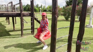 I walk through a public park and play in a hammock for you. SAFE FOR WORK MILF. Send a mail 4 custom