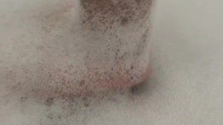 Step mum walks in on 18yo in bath with thick cock wanking hard