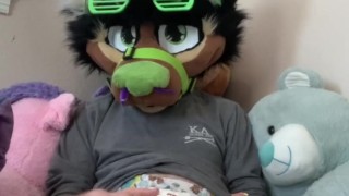 Furry ABDL Daddy Having Fun In a Soggy Diaper.