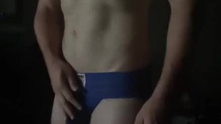 Hot early morning jockstrap cumshot