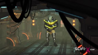 Crazy anal alien sex with a huge cock in the spacecraft