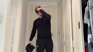 Flexing and farting muscular jock