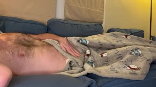 Hairy Daddy Jerking Off On The Couch Again Big Load