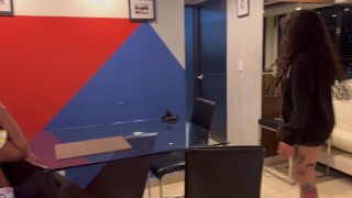 My boyfriend fucks her college friend on my bed, next to me, English captiony