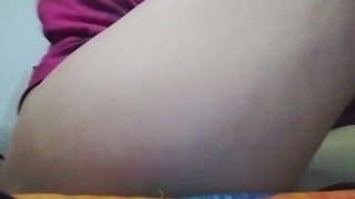 Milf riding deep anal on the floor and gives herself a huge cumshot