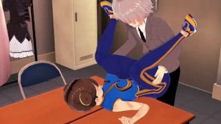Anime Hentai Chun Li big ass riding cock in reverse cowgirl until he cums Street Fighters 3D