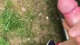 Shooting my load outside a car! Cumshot!