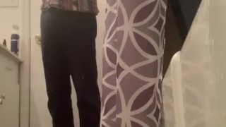 undressing for a shower